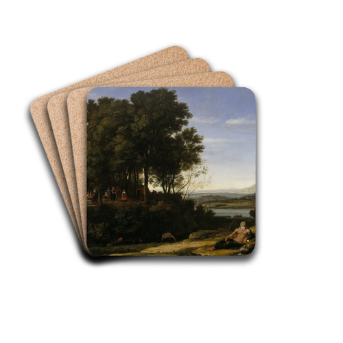 Landscape with Apollo and the Muses by Claude Lorrain Drink Coasters - set of 4