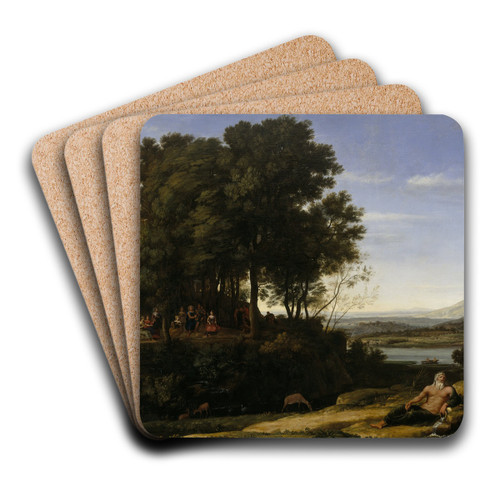 Landscape with Apollo and the Muses by Claude Lorrain Art Drink Coaster set