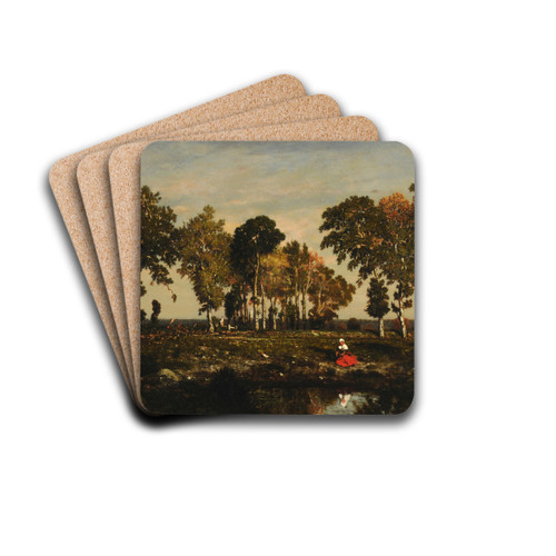 La Mare by Thodore Rousseau Drink Coasters - set of 4 La Mare by Thodore Rousseau Drink Coasters - set of 4