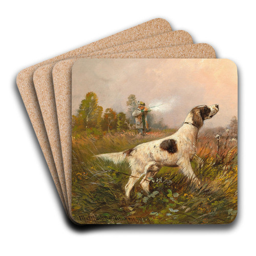 A Pheasant Hunt by Moritz Mller Art Drink Coaster set