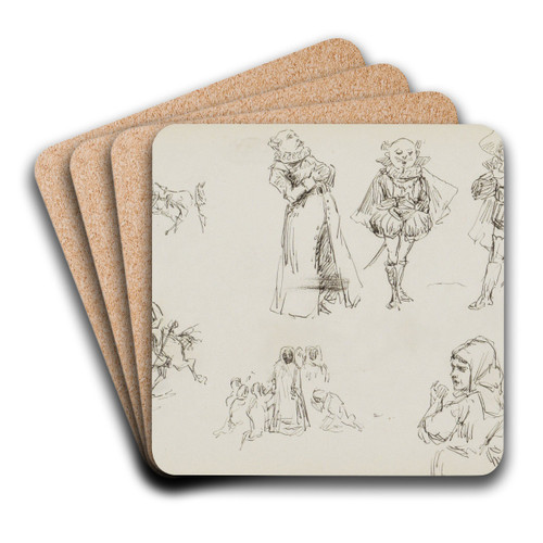 Studieblad, onder andere met karikaturen by Marius Bauer Art Drink Coaster set