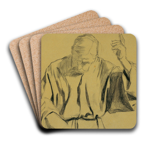Draperiestudie fr das Gemlde 'Christi Himmelfahrt' by Josef Wawra Art Drink Coaster set