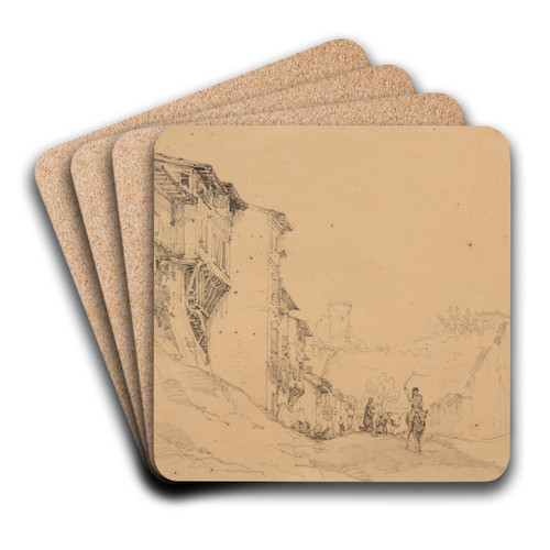 Villemur by Jacques-Raymond Brascassat Art Drink Coaster set