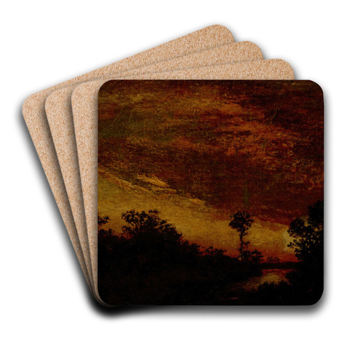 Afterglow by Ralph Albert Blakelock Art Drink Coaster set