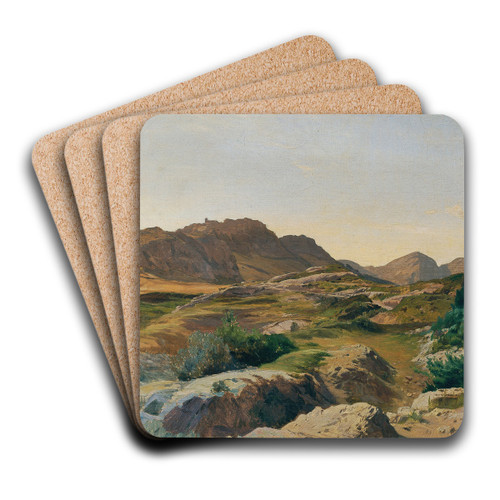 Landschaft im Sabinergebirge by Carl Schuch Art Drink Coaster set Landschaft im Sabinergebirge by Carl Schuch Art Drink Coaster set