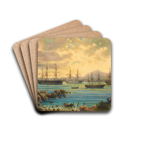 An English Squadron in the Sea of Marmara by Ludwig Rubelli von Sturmfest Drink Coasters - set of 4 An English Squadron in the Sea of Marmara by Ludwig Rubelli von Sturmfest Drink Coasters - set of 4