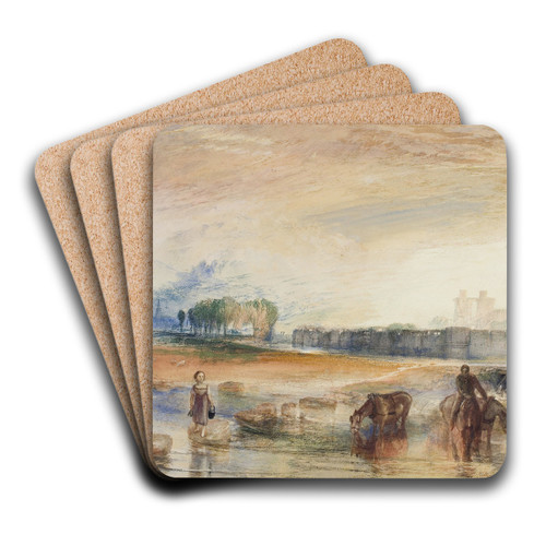 Sunset and Moonrise by Joseph Mallord William Turner Art Drink Coaster set