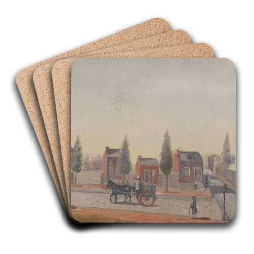 The Garbage Cart by William P. Chappel Art Drink Coaster set The Garbage Cart by William P. Chappel Art Drink Coaster set