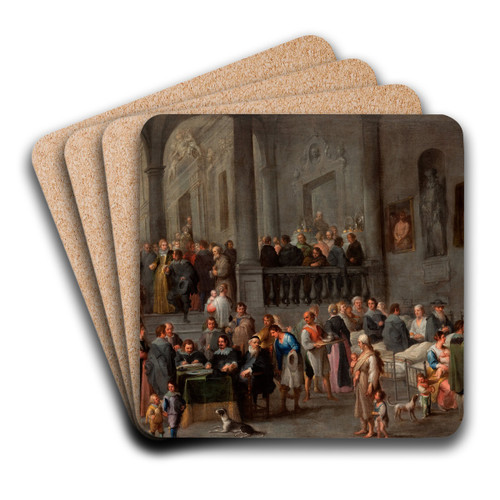 To Visit the Sick by Cornelis De Wael Art Drink Coaster set