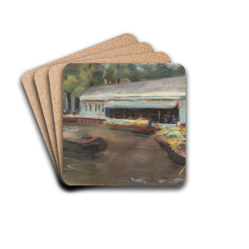 Gemsemarkt in Delft by Max Liebermann Drink Coasters - set of 4