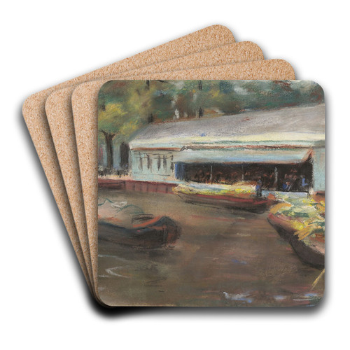 Gemsemarkt in Delft by Max Liebermann Art Drink Coaster set