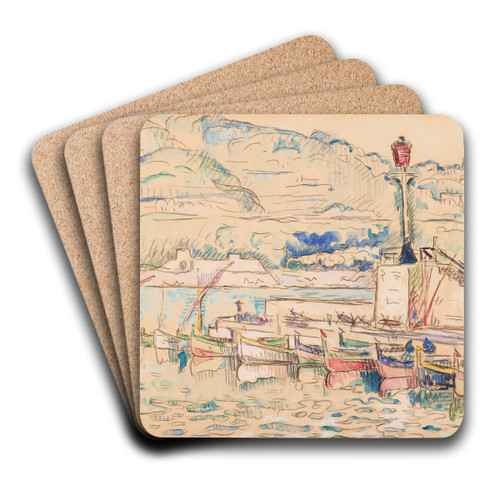 Villefranche-sur-Mer by Paul Signac Art Drink Coaster set Villefranche-sur-Mer by Paul Signac Art Drink Coaster set