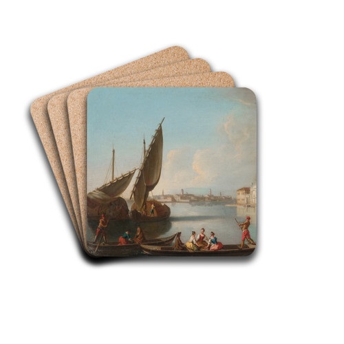 View of Venice with San Giorgio Maggiore by Johann Richter Drink Coasters - set of 4