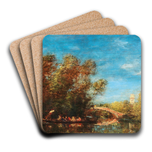 Les Jardins de Venise by Flix Ziem Art Drink Coaster set Les Jardins de Venise by Flix Ziem Art Drink Coaster set