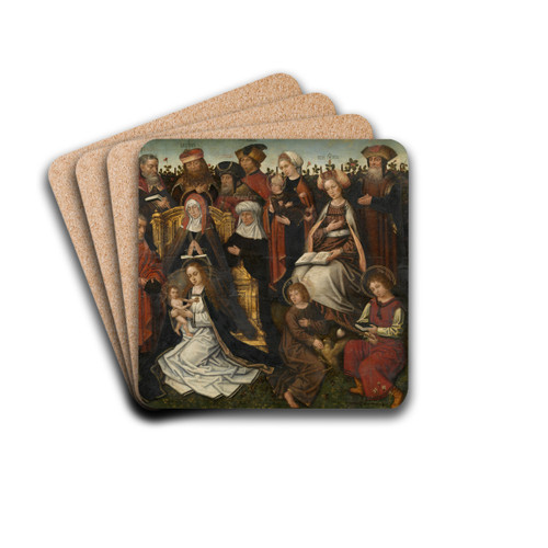 The Family of Saint Anne by Master of the Family of Saint Anne Drink Coasters - set of 4