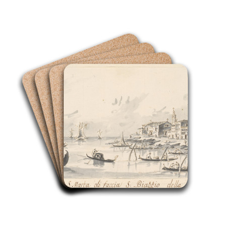 The Punta di Santa Marta, Opposite the Giudecca by Giacomo Guardi Drink Coasters - set of 4