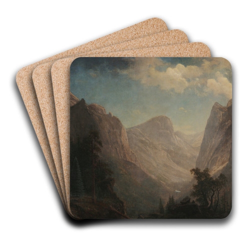 View in the Yosemite Valley by Albert Bierstadt Art Drink Coaster set