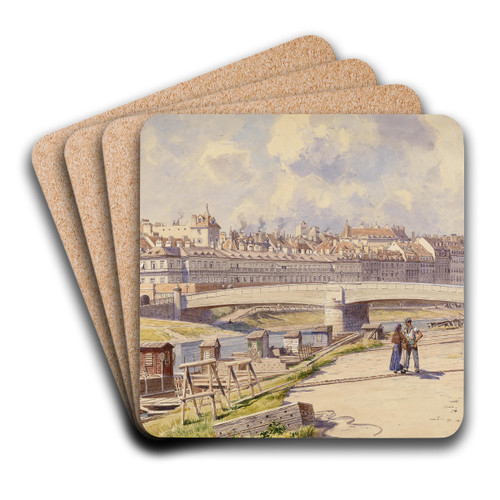 Fischerboote am Donaukanal Wien by Ludwig Hans Fischer Art Drink Coaster set
