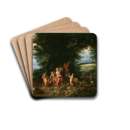 Landscape With Ceres (Allegory of Earth) by Jan Brueghel the Younger Drink Coasters - set of 4
