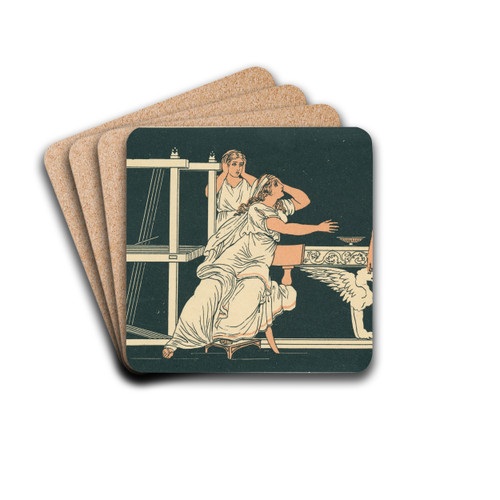 The mother of Euryalus receiving the news of his death by Bartolomeo Pinelli Drink Coasters - set of 4