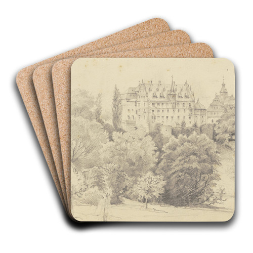 Braunfels castle by Adolf Hoeffler Art Drink Coaster set