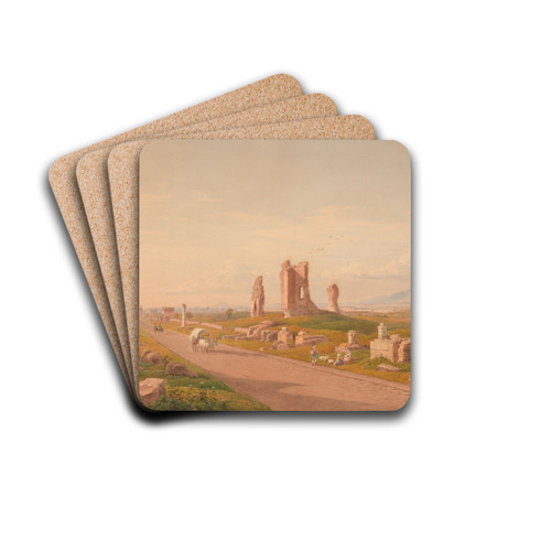 AppianWay by Hermann David Salomon Corrodi Drink Coasters - set of 4 AppianWay by Hermann David Salomon Corrodi Drink Coasters - set of 4