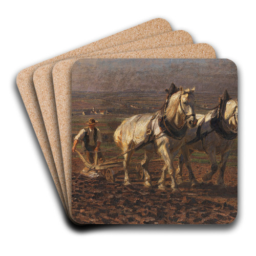 Bauer mit Pferdegespann by Friedrich Eckenfelder Art Drink Coaster set