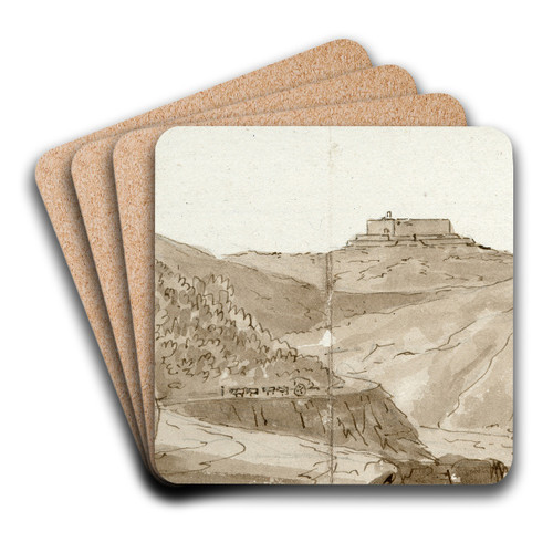 Kasteel Bellegarde in de Pyrenn by Otto Howen Art Drink Coaster set