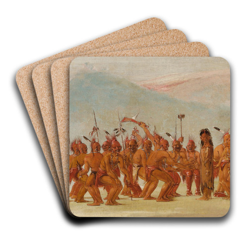 Dance To The Berdash by George Catlin Art Drink Coaster set