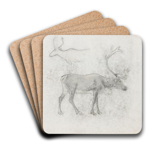 Studier av hjort by Hans Gude Art Drink Coaster set