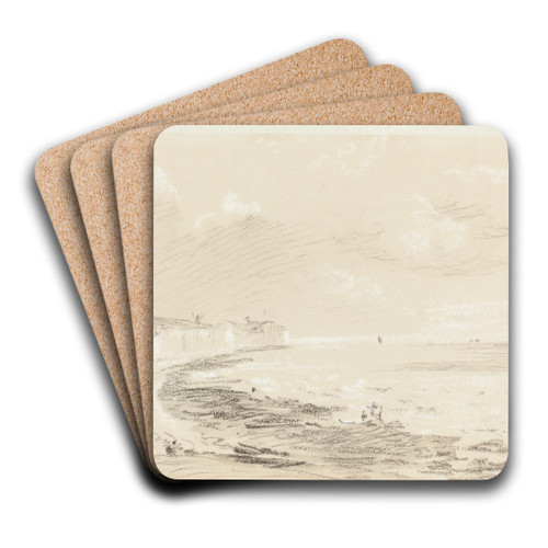 Sea Coast Scene by British 19th Century Art Drink Coaster set