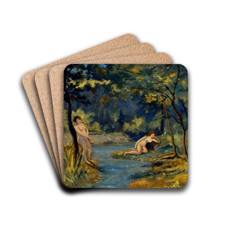 Standing and Reclining Nymphs by Louis Michel Eilshemius Drink Coasters - set of 4