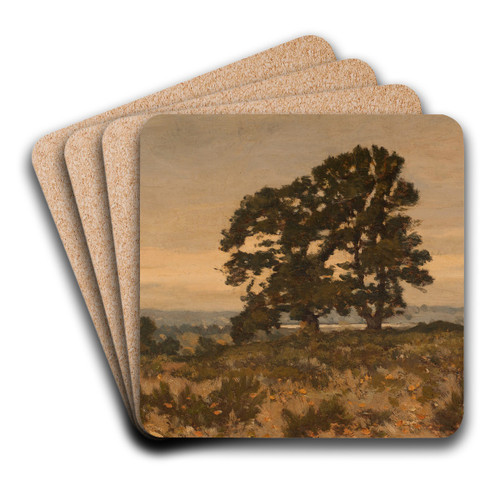 Deux arbres en lisire de fort by Henri-Joseph Harpignies Art Drink Coaster set