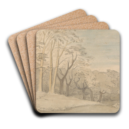 A Woody Landscape by William Blake Art Drink Coaster set