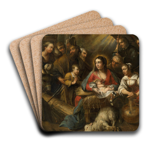 The Adoration of the Sheperds by Jan Cossiers Art Drink Coaster set
