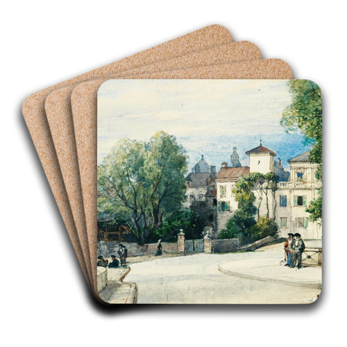 View Of Dax by William Wyld Art Drink Coaster set