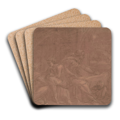 A Domestic Scene by Pirro Ligorio Art Drink Coaster set