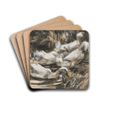 Sechs Enten am Schilfufer by Alexander Koester Drink Coasters - set of 4