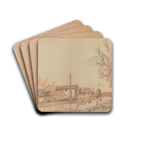 Bords de Canal by Johan Barthold Jongkind Drink Coasters - set of 4