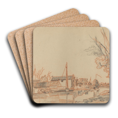 Bords de Canal by Johan Barthold Jongkind Art Drink Coaster set