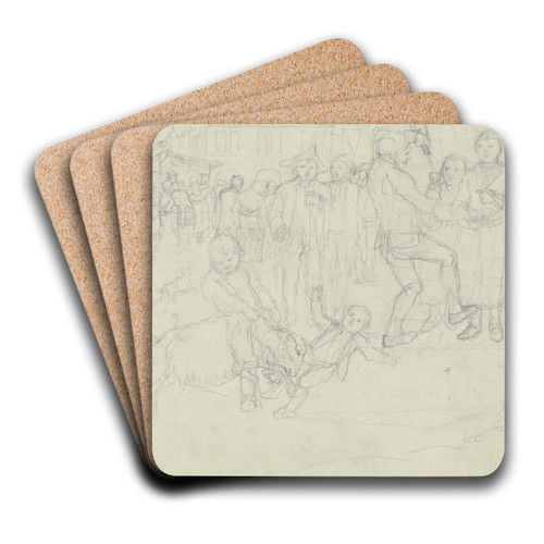 Verlosung eines Hammels in der Umgebung von Frankfurt by Anton Radl Art Drink Coaster set