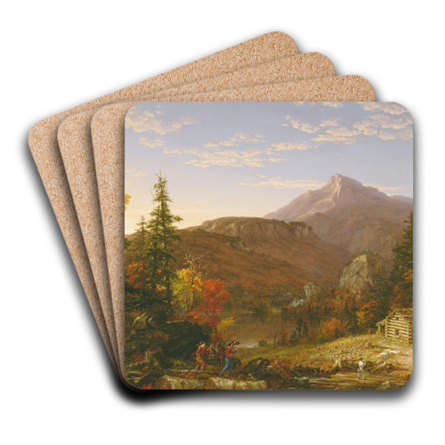 The Hunter's Return by Thomas Cole Art Drink Coaster set
