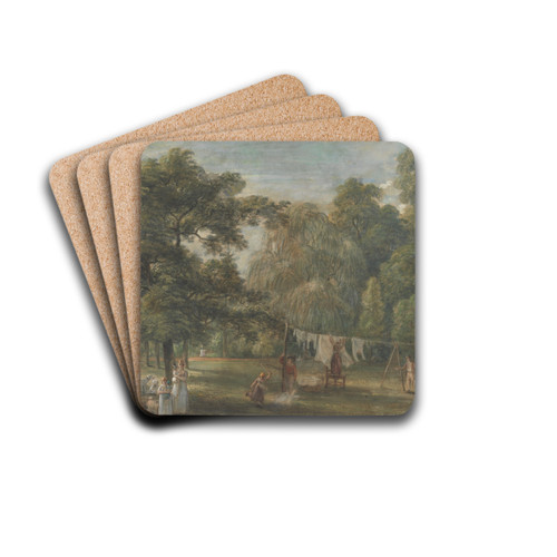 The Garden of Thomas Sandby's House at Englefield Green near Windsor by Paul Sandby Drink Coasters - set of 4