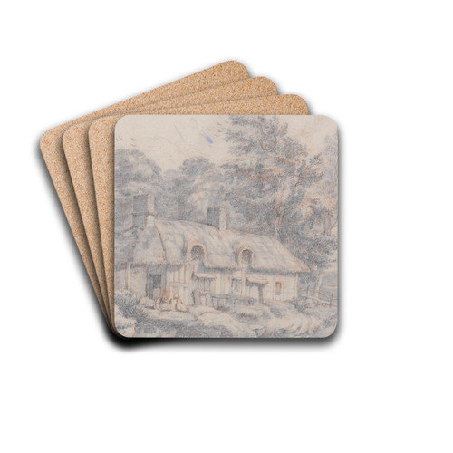 Cottage in Herefordshire by David Cox Drink Coasters - set of 4