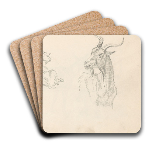 Geitebukker by Adolph Tidemand Art Drink Coaster set Geitebukker by Adolph Tidemand Art Drink Coaster set