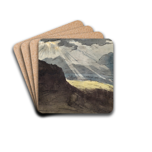 Gebirgslandschaft mit grellem Sonnenlicht by Jakob Christoph Miville Drink Coasters - set of 4