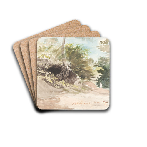 A Wooded Lane near Ross by Cornelius Varley Drink Coasters - set of 4
