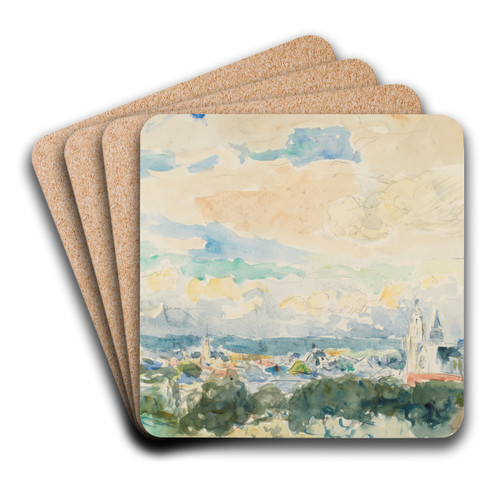 Sketch Of A Village by Albert Lebourg Art Drink Coaster set