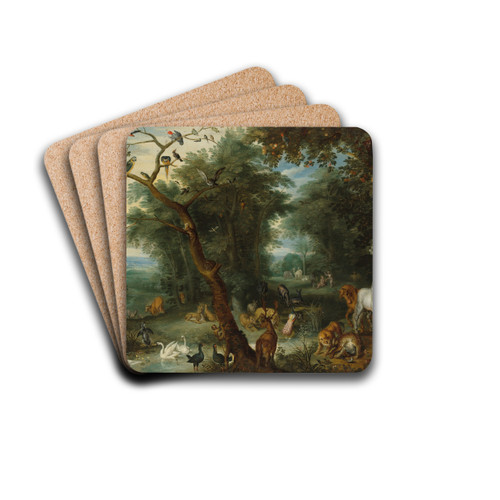 Paradise by Jan Brueghel the Younger Drink Coasters - set of 4