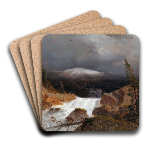 Norwegische Berglandschaft by Andreas Achenbach Art Drink Coaster set